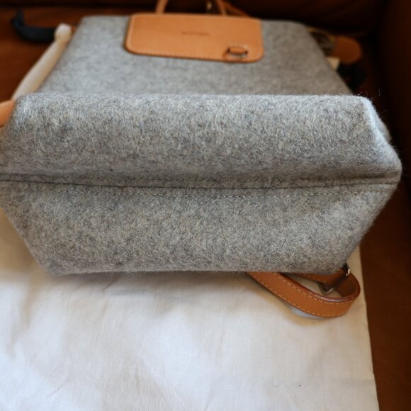 Graf Lantz Bedford Midi Backpack in Granite Merino Wool and Vachetta Leather - Picture 3 of 15